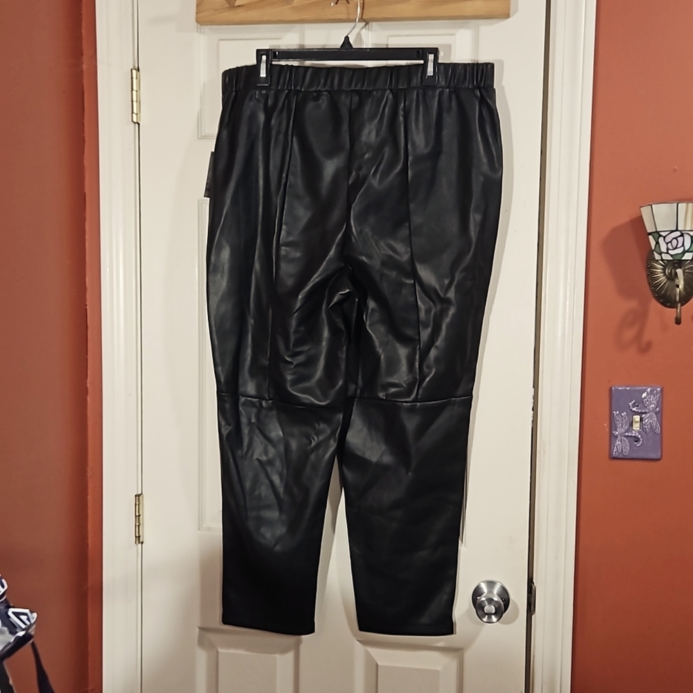 Sanoma faux leather plus size womens pants